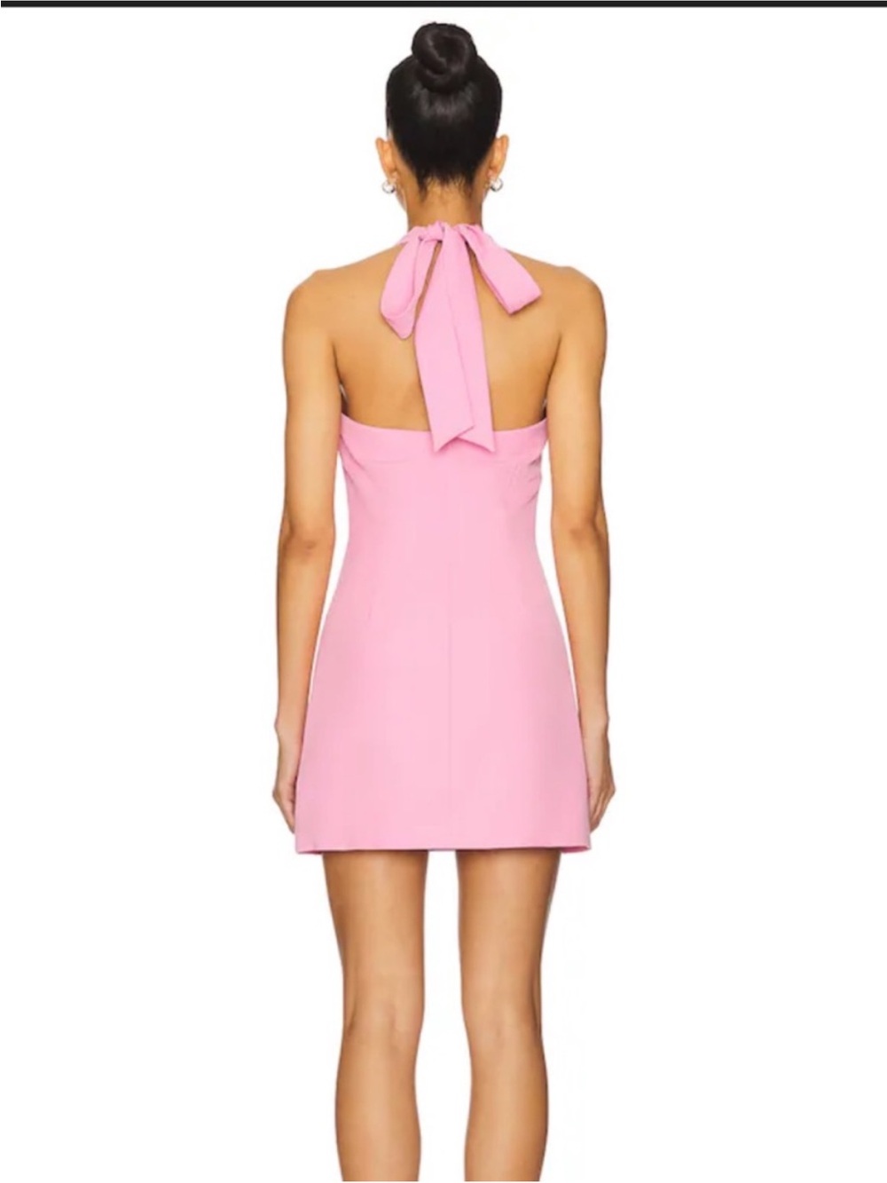 Pink Halter Mini Dress with Gold Buttons - Picture 3 of 10